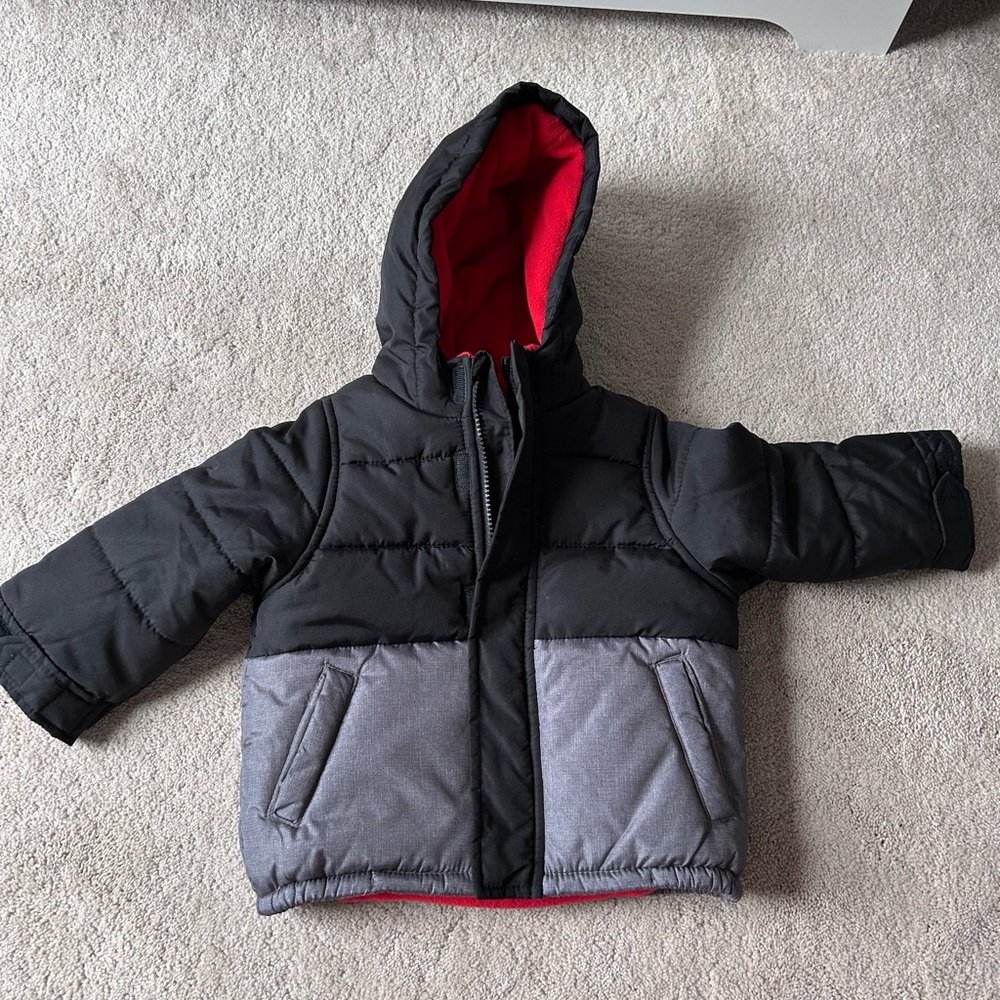 Carter's Black and Red Hooded Jacket